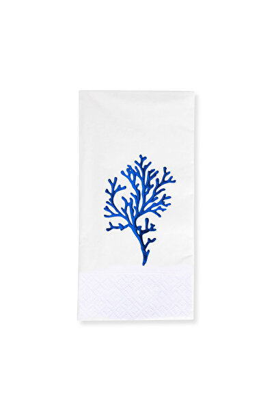 Story 33X33 cm Blue Foil Seaweed Marine Patterned 16-Piece 1/8 Fold White Col...