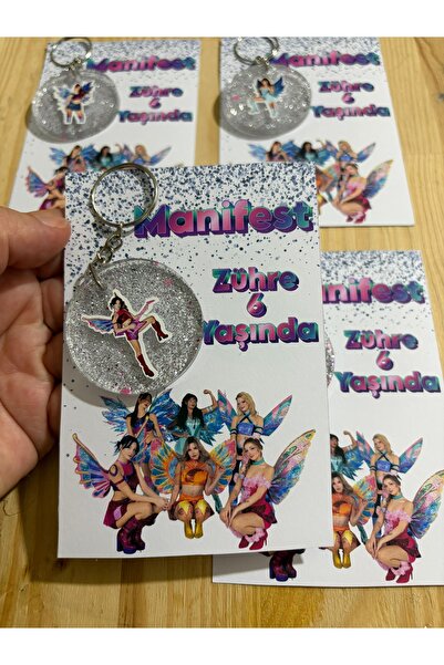 giftica sticker Giftica Manifest Epoksi Anahtarlık Gri Renk Hediyelik 6 Adet