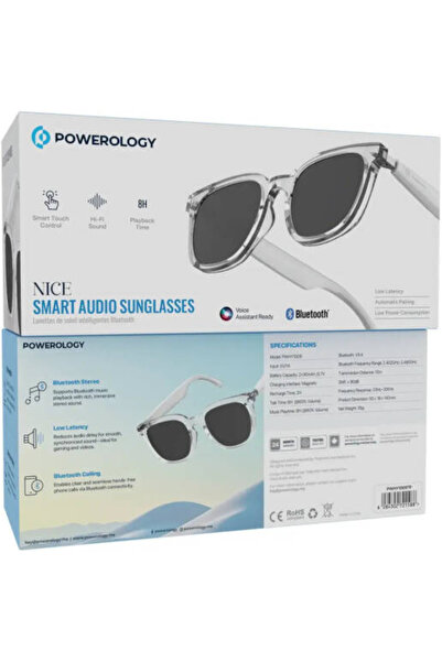Powerology Nice Smart Audio Sunglasses Transparent