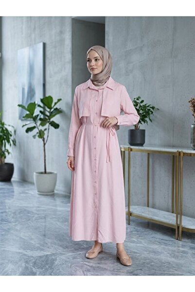 Generic Brand Aller Detailed Patched Dress-Pink