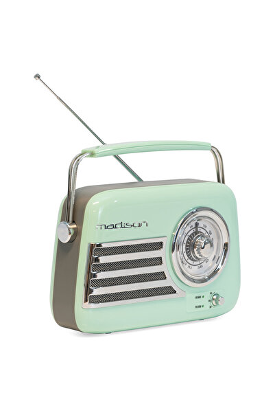 Madison Radio FM portabil Nostalgia 15W cu funcție BT/AUX - Verde lucios