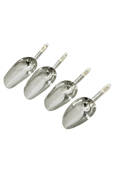 Generic Set of 4 Stainless Steel Scoops - XS/S/M/L Sizes - For Flour, Rice, S...