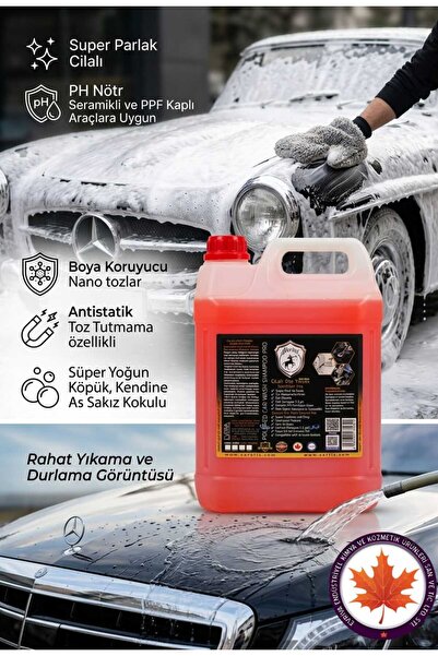 Abrias Seramik Katkılı Cilalı Oto Yıkama Şampuanı Sakız Kokulu 5kg Süper Parl...