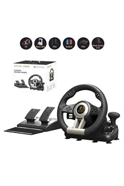 JOYCOR V3 Pro 270° Titreşimli Oyuncu Direksiyon Seti - PC, PS4, PS3, Xbox, Sw...