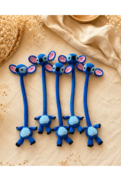 Talinhandmade Handmade Amigurumi Blue Figured Bag and Car Ornament