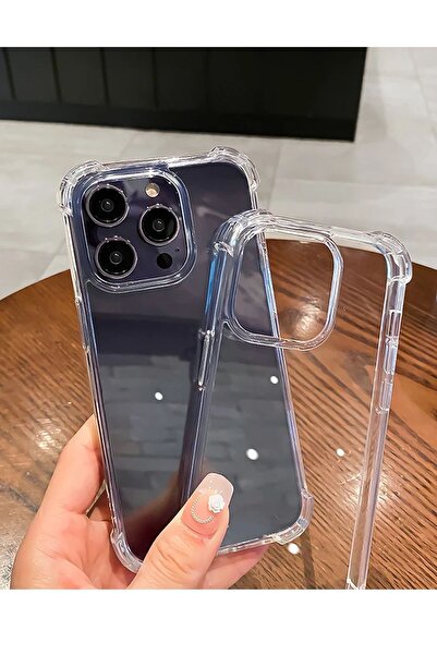 KVK PRİVACY Iphone 14 Promax Uyumlu Şeffaf Kılıf Airbag Antishock Köşeli Darb...