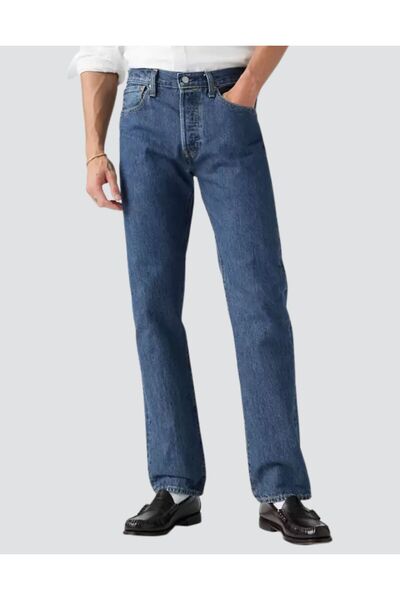 Levi's Ανδρικά Βαμβακερά Τζιν ΜΕΣΑΙΟ ΜΠΛΕ Κανονική Εφαρμογή (00501-0114-00J2-...