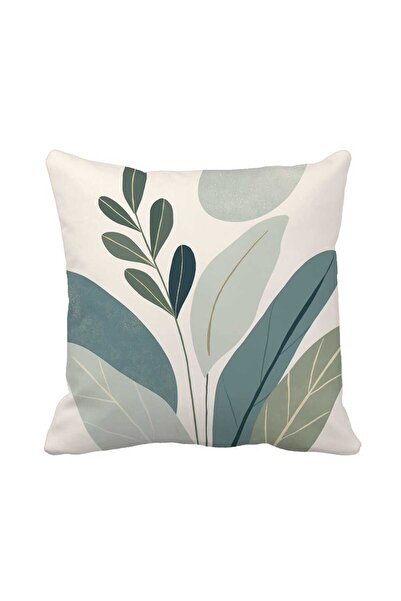 Queen Jera Nordic Leaf Themed Throw Pillow Cover 43X43 Double-Sided Digital P...