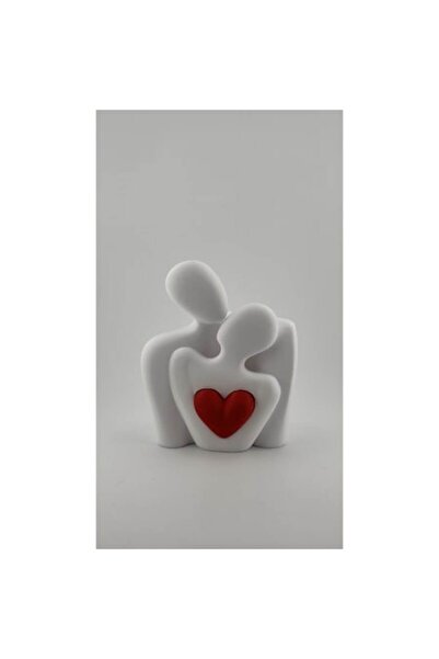 ifyou Figurină a unui cuplu îndrăgostit, iFY, decor romantic, albă, cu inimă ...