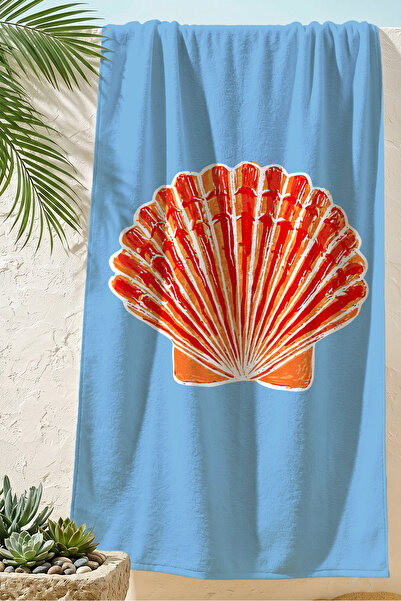 Evimde Bambaşka Prosop de plajă Sea Shell - Prosop din microfibră cu uscare r...