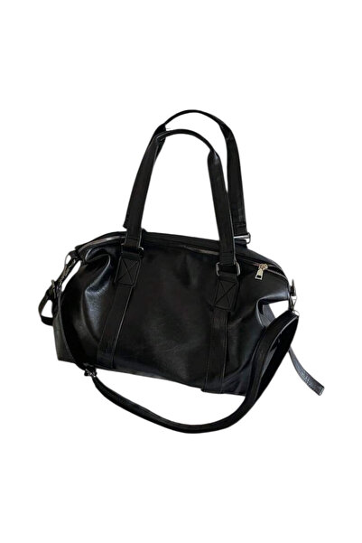 OEM Women's bag, black, ecological leather, 42x14x13cm