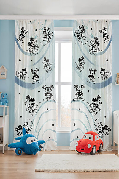 EVPANYA Cute Mickey Patterned Children's Baby Room Background Curtain (Single...