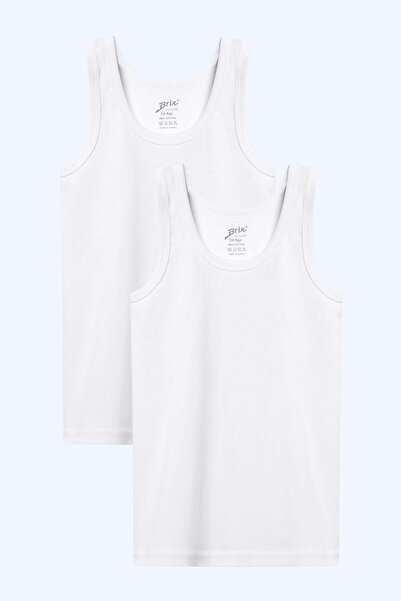 Brix Boy's 2-Piece Undershirt 8200 White Color