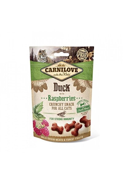 Carnilove Gustare crocantă pentru pisici cu rață și zmeură 50 g