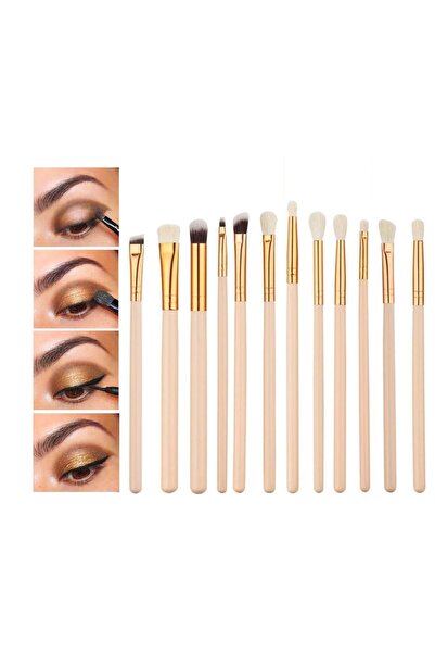GLAMZONE Everyday Eye Essentials Makeup Brush Kit, 12 Pcs Eye Brushes for Lin...