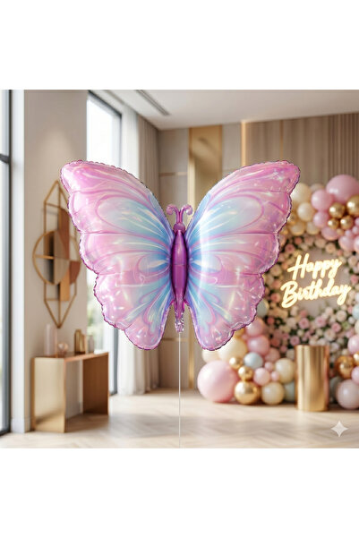 luvissi shelves Pembe Mavi Kelebek Folyo Balon - Parti ve Özel Günleri Daha Ö...