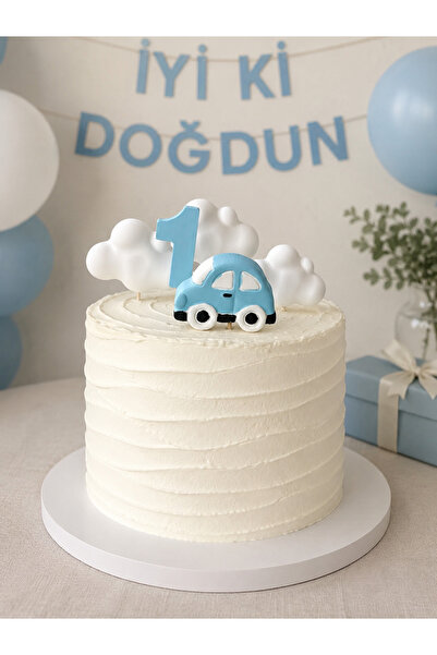 puffy party Araba Pasta Süsü Seti 🚙 ☁️
