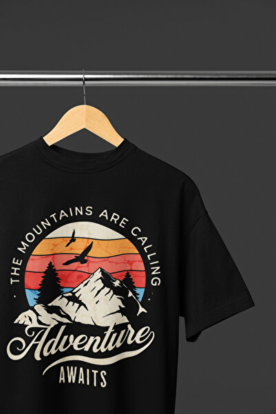 MAGORS Adventure Awaits Printed Retro Vintage Oversize Crew Neck Cotton T-Shi...