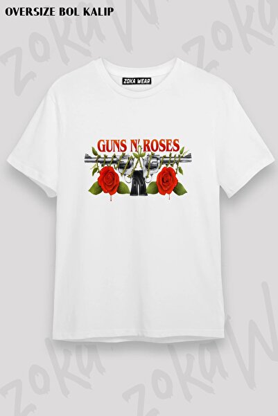 ZOKAWEAR Μπλουζάκι Unisex με Χαλαρή Εφαρμογή Guns N Roses v24 με Στάμπα