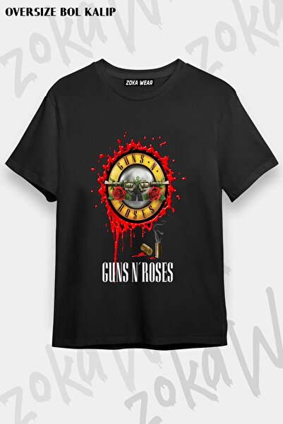ZOKAWEAR Unisex Loose Fit Guns N Roses V17 Printed T-Shirt
