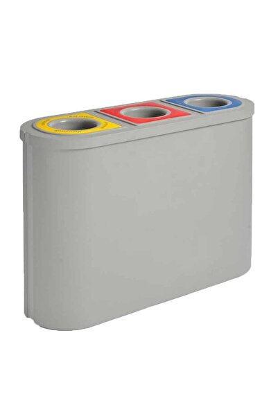 RUBBERMAID Coș de gunoi, Rubbermaid, Triomf, 45+45+45 L, 3 compartimente, gri