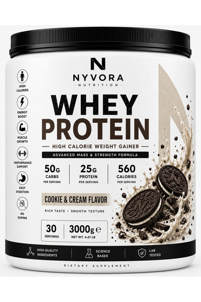 Nyvora Nutrition Nyvora Gainer – Cookie & Cream Aromalı 3000 g