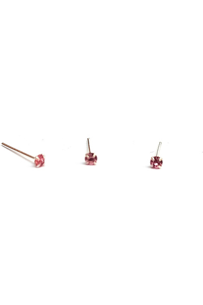AMALFİ Αξεσουάρ Σετ Σκουλαρίκια Piercing Μύτης, Ασημένια με Επιχρύσωση Ροζ Χρ...