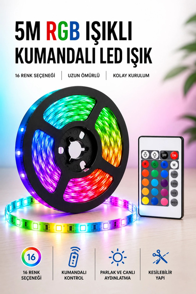 Epilons 5M RGB Işıklı Her Ortama Uygun Led Işık