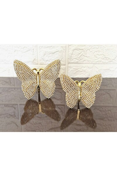 atabey home GOLD TAŞLI KELEBEK 2'Lİ BİBLO & FİGÜR EL YAPIMI BÜYÜK 12 CM KÜÇÜK...
