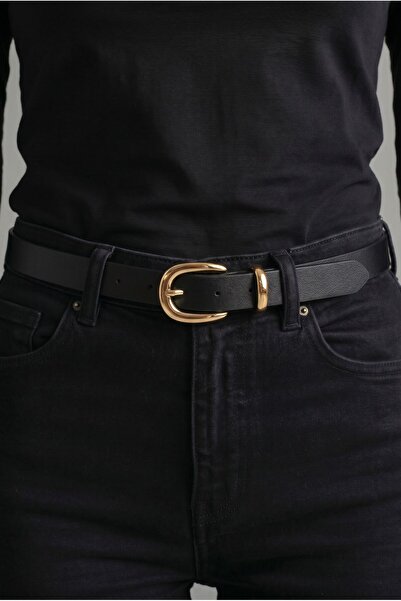 Kemerix 100% Genuine Leather Women's 2.8 cm Jean Belt with Buckle, Trouser Belt