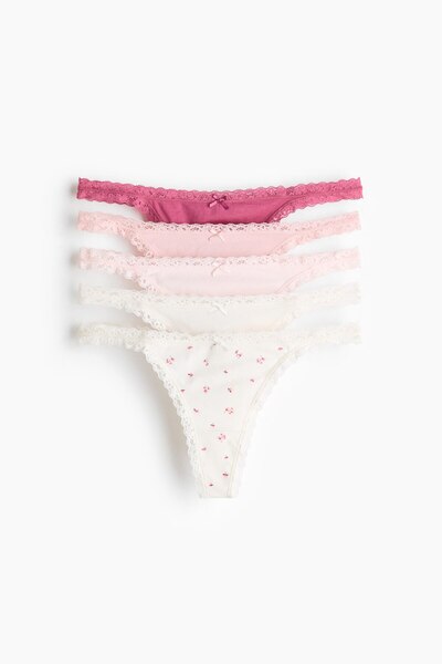 H&M 5'li Pamuklu Tanga Thong Külot