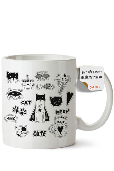 ET ERTAPASSAGE original creative designs Cat Design Printed Porcelain Mug (Do...