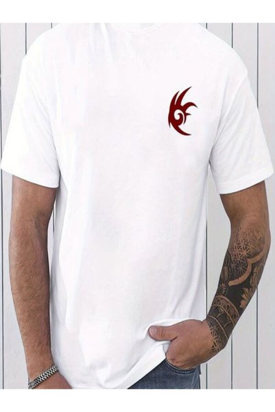 vorena Men's White Printed T-Shirt