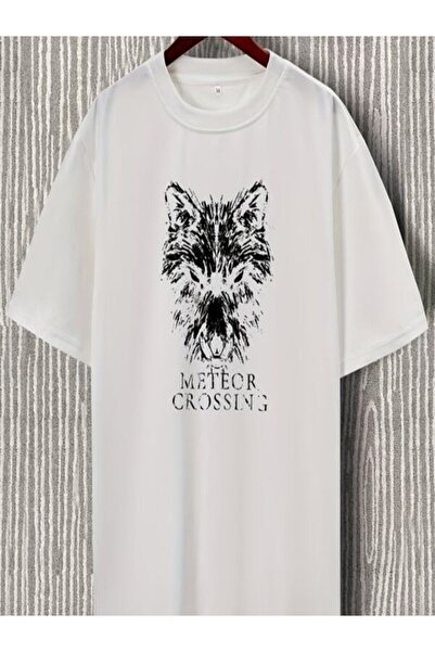 COZYWEAR Oversize White Printed T-Shirt