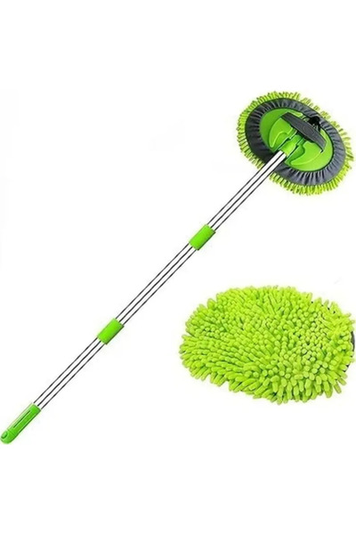 Markasız ucuz Teleskopik Saplı Mikrofiber Araba Yıkama Fırçası + Yedek Bezli ...