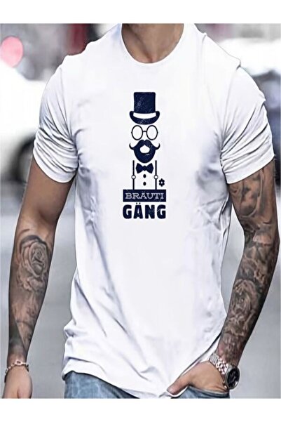 COZYWEAR Men's Printed White T-Shirt