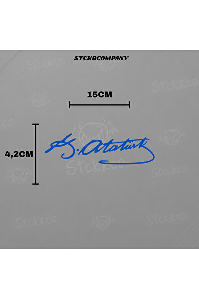 STCKRCO Kemal Atatürk Imzası Araba Sticker Motor Laptop Bilgisayar Etiket Çık...