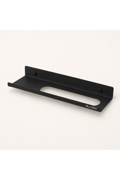 Blaene Stainless Steel No Drilling Mounting Adhesive and Screw Rack Towel Holder Bathroom Organizer Matte Black- Bth-008
