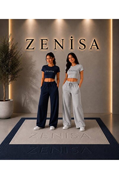 ZENİSA بنطلون رياضي من قطعتين باللون الأزرق الداكن والرمادي، تصميم صيفي مريح،...