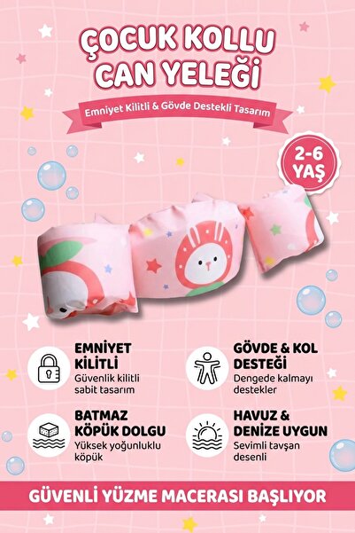 UPSTYLE Bebek Kolluk Can Yeleği Seti Tavşan Temalı Göğüs Destekli Süngerli Gü...