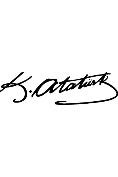 Generic Brand Gazi Mustafa Kemal Atatürk Signature Sticker Black 20X6 K.Atatürk