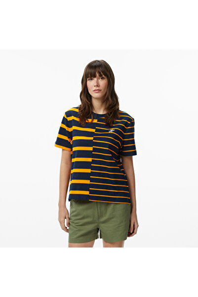 Tommy Hilfiger Stripe Mix Kadın Turuncu T-Shirt