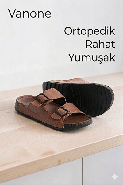 VANONE Comfortable Men's Leather (Synthetic) Orthopedic Soft Sole Stitched St...