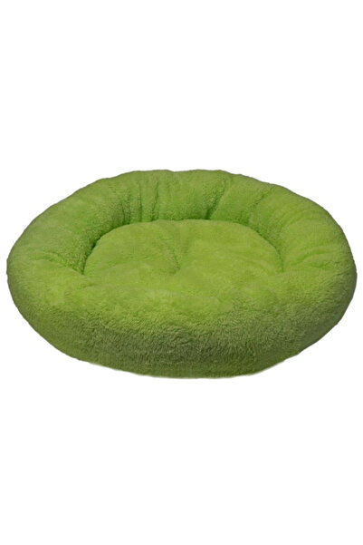 4Dog Deluxe Culcuș rotund de pluș pentru animale de companie S 52x9 cm Verde