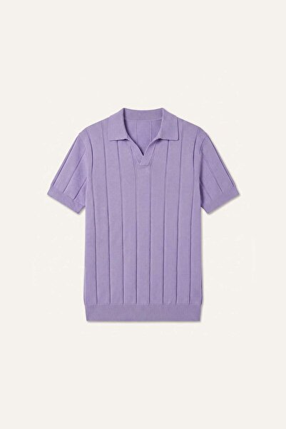 DeFacto Standard Fit Short Sleeve Polo Violet Color T-Shirt G7604Ax26Sm