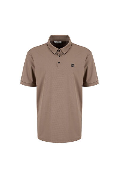 GMG FIRENZE Bej Erkek Slim Fit Yazı Baskılı T-Shirt GU26MSS03051