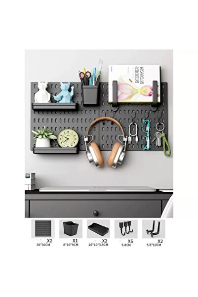 OEM Set Organizator Perforat Negru, Universal, pentru Holul de Intrare, Birou...