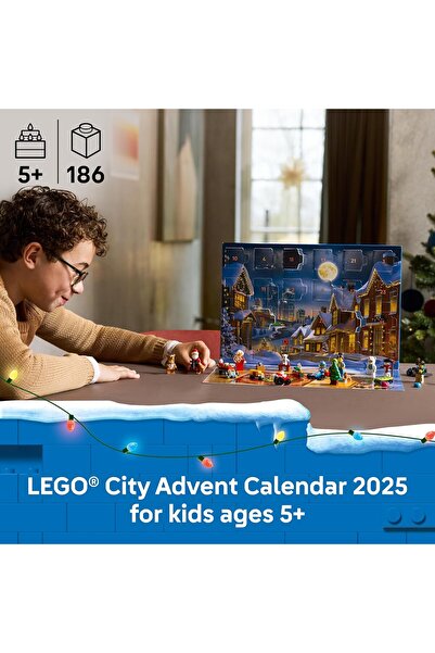 LEGO تقويم المدينة للعد التنازلي لعيد الميلاد 2025 للأولاد والبنات فوق سن 5 س...