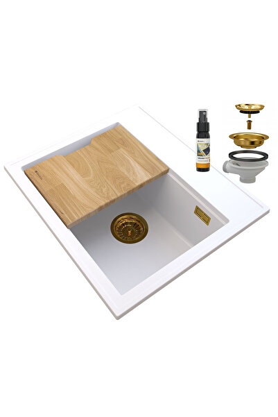 Granitan Chiuveta Granit Foxal, Sifon Perete Auriu, Impregnant GraniProtect, ...