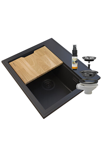 Granitan Set chiuveta bucatarie si spray, Granitan, Granit, Negru